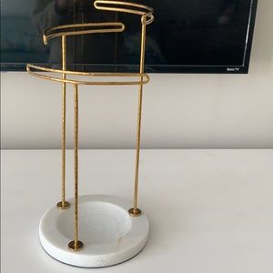Marble and Gold Jewelry Stand